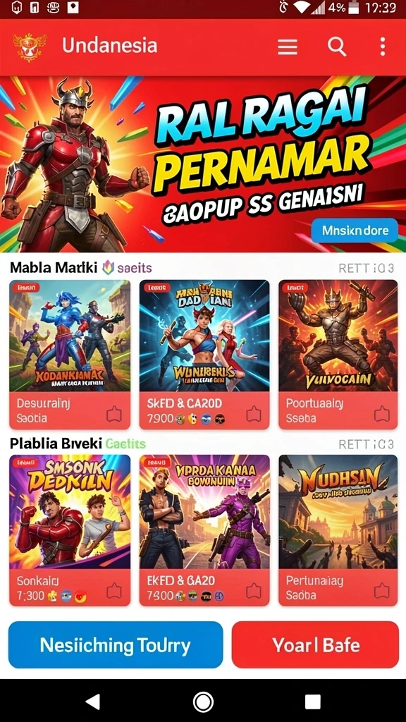 indaaa - Tangkapan layar kedua menampilkan pertarungan epik melawan monster besar.